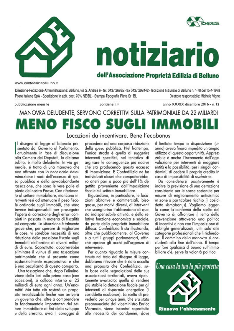 Notiziario Dicembre 2016