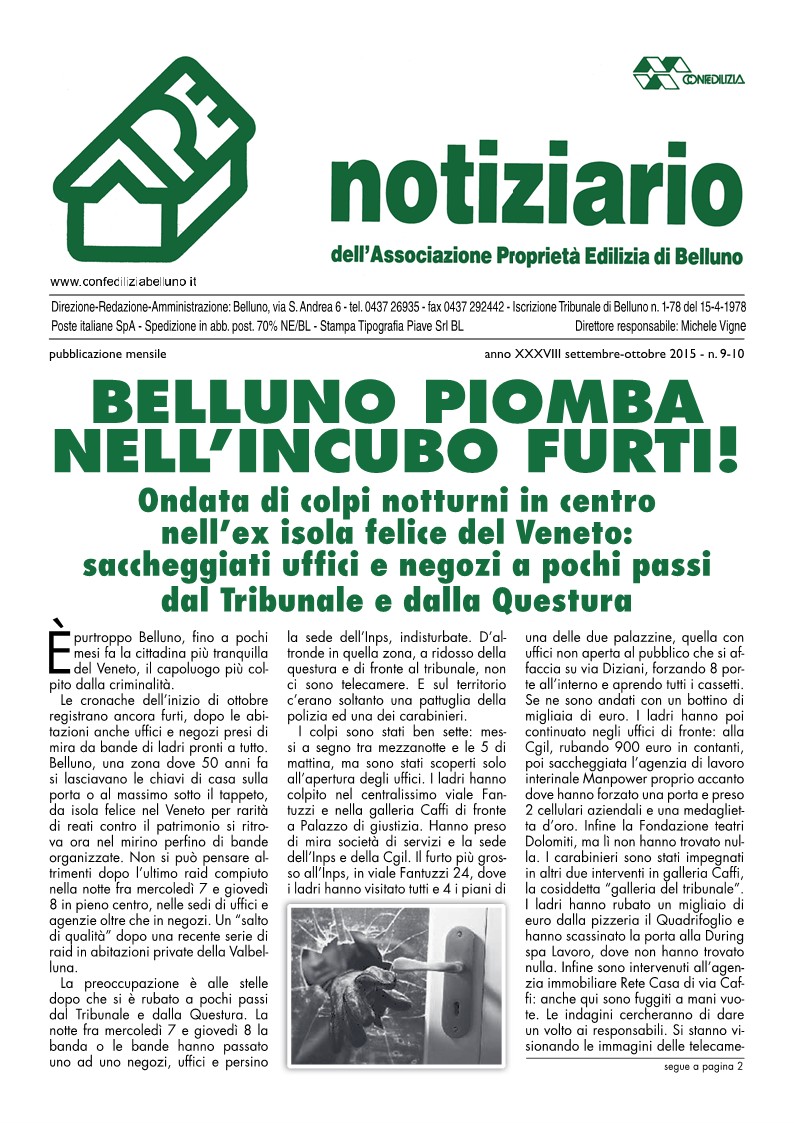 Notiziario Settembre Ottobre 2015